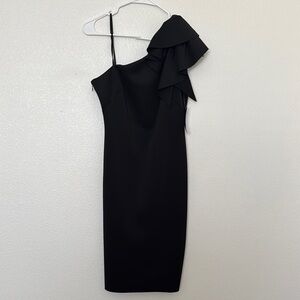 Elegant Black One-Shoulder Dress
